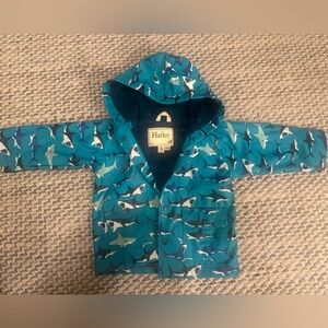 Hatley Teal Shark Patterned Raincoat